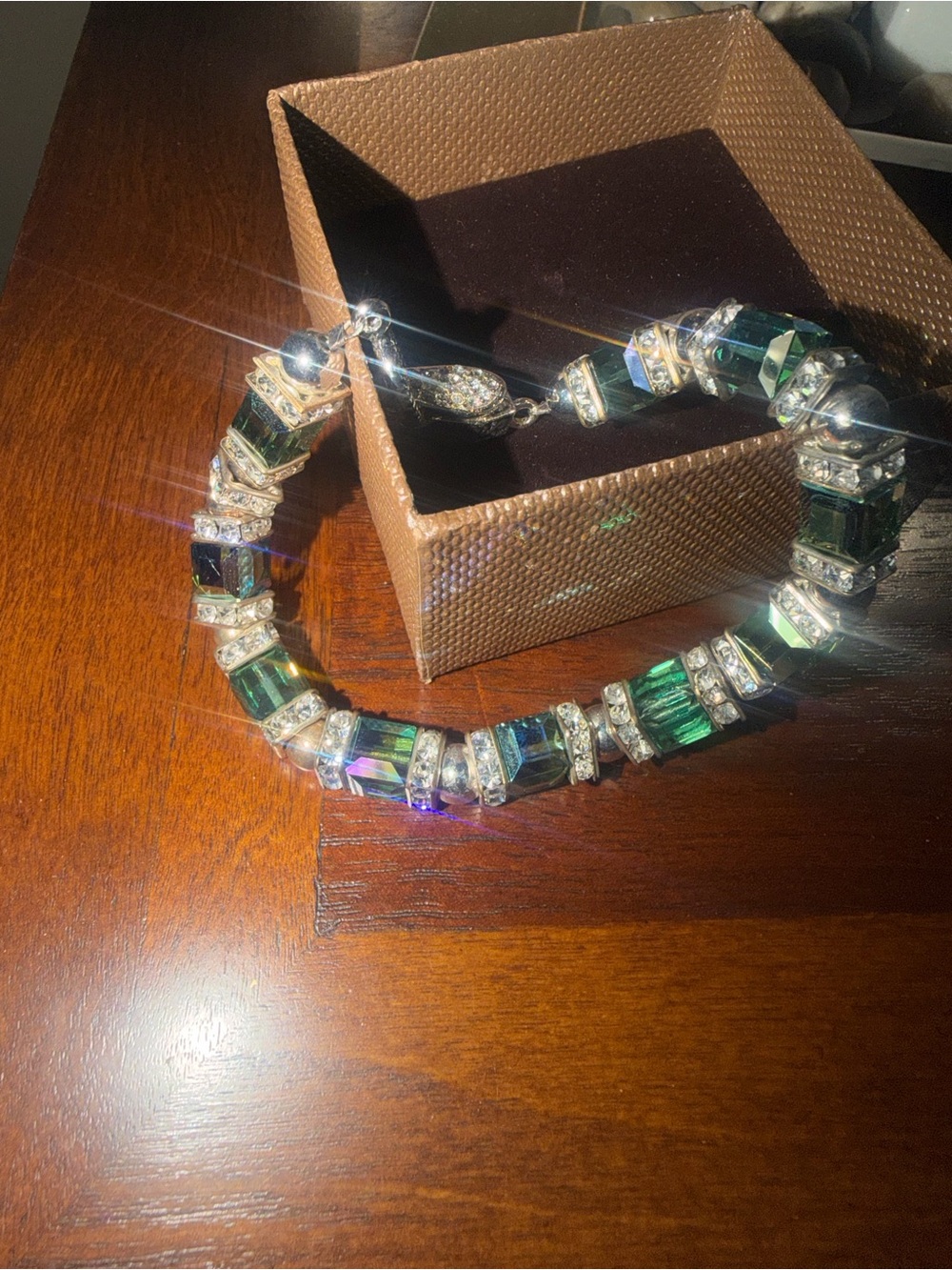 Emerald Crystal Link Bracelet